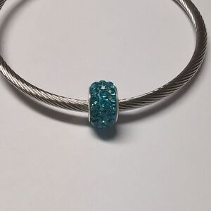 Blue‎ with Blue Rhinestones Charm for Pandora Style Bracelet